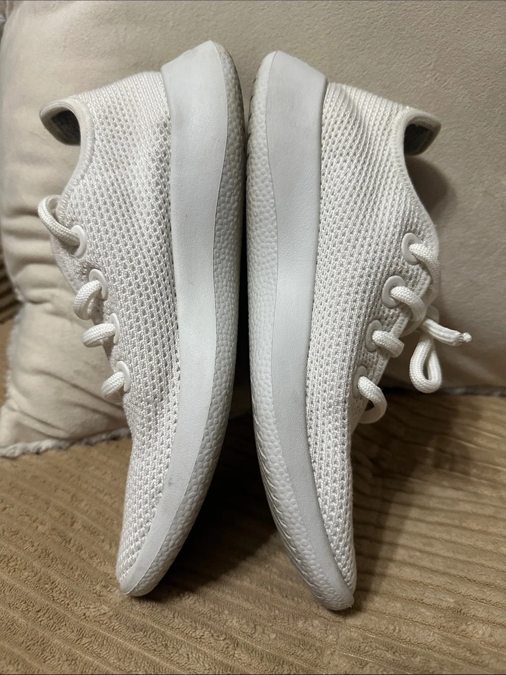 allbirds Women's White Knit Lace-Up Sneakers